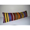 12"x40" King Size Kilim Pillow Cover, Unique Lumbar Nomadic | Sham in Linens & Bedding by Vintage Pillows Store. Item made of cotton