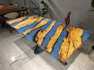 Blue Epoxy Table - Resin Dining Table - Blue Resin Table | Tables by Tinella Collection. Item made of wood & synthetic compatible with contemporary and country & farmhouse style