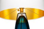 SERAFINA Lamp · Peacock Blue+White or Charcoal+Gold | Table Lamp in Lamps by LUMi Collection. Item composed of copper & glass