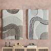 Handwoven Wool Textile Art, Modern Abstract Fiber Wall Decor, Neutral Boho Wall Hanging | Wall Hangings by Swiflo