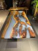Custom Epoxy Resin Dining Table - Handmade Wooden Table | Tables by Tinella Collection. Item made of walnut compatible with contemporary and art deco style