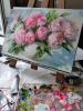 Pink peony painting original canvas art, Flowers art | Oil And Acrylic Painting in Paintings by Natart. Item composed of canvas & synthetic compatible with contemporary style