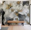 Gray and Gold Floral — Bold Floral Luxury Wallpaper Mural | Wall Treatments by ELLE WALLS