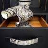 Fancy Drawer Pulls MONACO-2-PYTHON | Hardware by minimaro - luxury furniture handles. Item made of brass & leather
