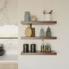 Walnut Heavy Duty Floating Kitchen Shelf | Ledge in Storage by Picwoodwork. Item made of oak wood