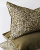 Cream Jute with Woven Olive Green Wool Lumbar Pillow 12x20 | Pillows by Vantage Design