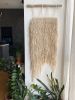 XXL hand woven in natural ivory cotton wall | Tapestry in Wall Hangings by Awesome Knots. Item made of wood & cotton compatible with boho and japandi style