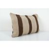Vintage Striped Black Organic Hemp Kilim Pillow | Sham in Linens & Bedding by Vintage Pillows Store. Item made of cotton with fiber