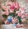 Large floral canvas, Peony oil paintings on canvas original | Oil And Acrylic Painting in Paintings by Natart. Item composed of canvas & synthetic compatible with contemporary style