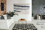 Wide wall tapestry - LAURA | Wall Hangings by Rianne Aarts. Item composed of cotton and fiber