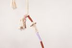 Wrapped Garland with Porcelain Charms | Macrame Wall Hanging in Wall Hangings by Modern Macramé by Emily Katz. Item composed of cotton