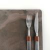 Lightweight natural brown stone placemat, 1 pc. | Tableware by DecoMundo Home. Item composed of fabric & stone compatible with minimalism and country & farmhouse style