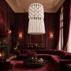 Macrame Chandelier 14x24 Inch, Boho Pendant Light, Tassel Ceiling Lamp, Modern Fiber Art Lighting | Chandeliers by İnanç Yılmaz