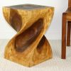 Haussmann® Big Twist Wood Stool Table 14 in SQ x 20 in H | Chairs by Haussmann®