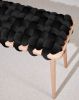 Black Velvet Woven Bench | Benches & Ottomans by Knots Studio. Item composed of wood and fabric