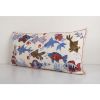 Uzbek Extra Long Suzani Bed Cushion Cover with Animal Motif, | Pillows by Vintage Pillows Store
