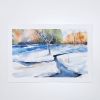 Early Snow | Watercolor Painting in Paintings by Brazen Edwards Artist. Item composed of paper