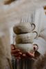 SET of (2 mugs) Earthling - "Home" - organic natural shape | Drinkware by Laima Ceramics. Item composed of stoneware in minimalism style