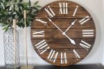 Dark Stained Wall Clock | Decorative Objects by Hazel Oak Farms. Item composed of walnut