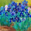 Lively Irises | Oil And Acrylic Painting in Paintings by Checa Art. Item composed of canvas