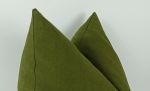 moss linen pillow, moss linen cushion, green linen pillow | Pillows by velvet + linen