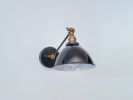 Adjustable Wall Sconce Industrial Light - Gold and White | Sconces by Retro Steam Works. Item made of metal with glass works with industrial style