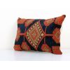 Vintage Turkish Carpet Rug Pillow Cover, Tribal Design Brick | Cushion in Pillows by Vintage Pillows Store