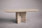 Pang Travertine Oval Dining Table | Tables by HamamDecor LLC