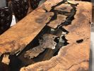 Chestnut Epoxy Table, Black Epoxy Resin Table, Custom Table | Dining Table in Tables by Tinella Collection. Item composed of wood and synthetic in boho or contemporary style
