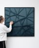 Dark Blue Textile Artwork - VERA | Wall Hangings by Rianne Aarts / Teddy and Wool Studio