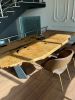 Conference Wood Table Live Edge Chestnut Table | Dining Table in Tables by Tinella Wood. Item made of wood works with contemporary & coastal style