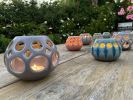 Round Tea Light Holder | Ornament in Decorative Objects by Lynne Meade. Item composed of stoneware