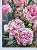 Pink peony flowers original canvas painting Flower oil wall | Oil And Acrylic Painting in Paintings by Natart. Item composed of canvas and synthetic in contemporary style