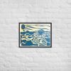 Framed Print - Minimalist Ocean Framed Print - Blue Airwaves Abstract Design | Work by Eman's Gallery