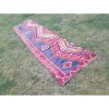 11 Foot Vintage Orange Green & Red Color Handmade | Runner Rug in Rugs by Vintage Pillows Store. Item composed of cotton and fiber