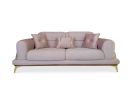 Un œillet, 87'' Round Arm Sofa, Light Rose Velvet Upholstery | Couch in Couches & Sofas by Art De Vie Furniture