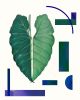 Botanical Collage Print with leaf and Abstract Geometric | Prints by Capricorn Press. Item composed of paper in boho or minimalism style
