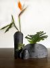 Vase Sleeve Merino Wool Felt 'Fragment' Charcoal Small | Vases & Vessels by Lorraine Tuson