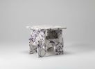 Chunky Travertine Side Table, Brutalist Modern Accent Table | Coffee Table in Tables by AYMARBLEDESIGN LLC