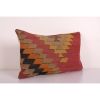 Turkish Geometrical Kilim Lumbar Pillow Cover, Handwoven Kil | Cushion in Pillows by Vintage Pillows Store