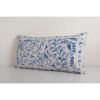 Lumbar Pastel Long Pillow from Vintage Suzani Textile - Blue | Cushion in Pillows by Vintage Pillows Store