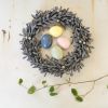 Floral table centerpiece wreath of gray felt | Wall Sculpture in Wall Hangings by DecoMundo Home. Item composed of fabric compatible with minimalism and modern style