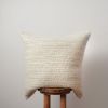 Cream White Wool with Beige Striations Pillow 24x24 | Pillows by Vantage Design