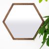 Hexagon Mirror | Decorative Objects by Dot & Rose. Item composed of maple wood & glass