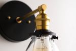 Modern Wall Sconces - Black Gold Wall Light - Model No. 9154 | Sconces by Peared Creation. Item composed of brass