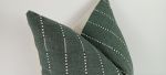 hmong pillow, green woven pillow, green striped pillow | Pillows by Velvet Fringe