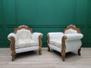 Art Deco Style , wood with gold leaf accent, Damask Silk, Li | Couch in Couches & Sofas by Art De Vie Furniture
