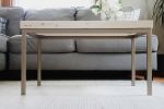 Modern White Maple Coffee Table with Gold Metal Base | Tables by Hazel Oak Farms. Item composed of wood
