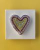 Multi Heart Crystal 4" x 4" | Mixed Media in Paintings by Emeline Tate. Item composed of canvas and synthetic