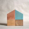 Little Wooden House - Turquoise/Copper No.12 | Sculptures by Susan Laughton Artist. Item composed of wood